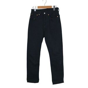 Levi's Black 501 Jeans Woman's Size 26 High Rise  5 Pocket Button Up Raw Hem